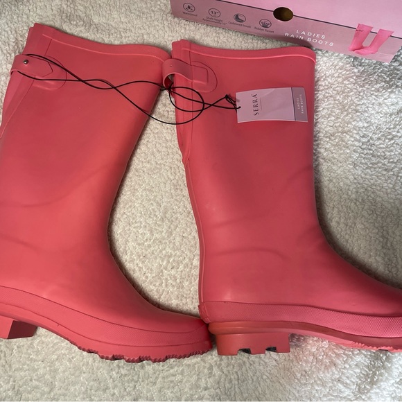 NEW ladies Serra deep pink tall rain boots - Picture 4 of 6